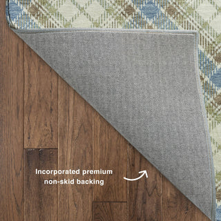 Dalyn Soft Essentials SE3 Blue Machine Washable Area Rug Backing Image