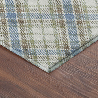 Dalyn Soft Essentials SE3 Blue Machine Washable Area Rug Corner Image