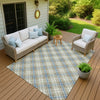 Dalyn Soft Essentials SE3 Blue Machine Washable Area Rug Outdoor Lifestyle Image Feature