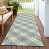 Dalyn Soft Essentials SE3 Blue Machine Washable Area Rug Runner Outdoor Lifestyle Image Feature
