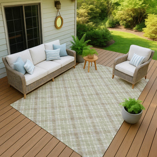 Dalyn Soft Essentials SE3 Celery Machine Washable Area Rug Outdoor Lifestyle Image Feature