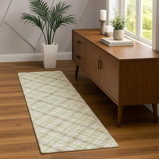 Dalyn Soft Essentials SE3 Celery Machine Washable Area Rug Runner Lifestyle Image Feature