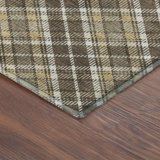 Dalyn Soft Essentials SE3 Chocolate Machine Washable Area Rug Corner Image
