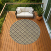 Dalyn Soft Essentials SE3 Chocolate Machine Washable Area Rug Round Outdoor Lifestyle Image Feature