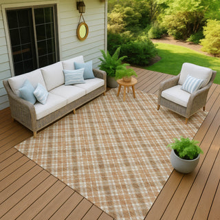 Dalyn Soft Essentials SE3 Copper Machine Washable Area Rug Outdoor Lifestyle Image Feature