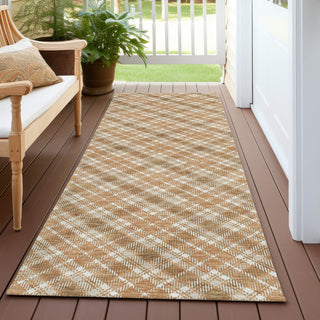 Dalyn Soft Essentials SE3 Copper Machine Washable Area Rug Runner Outdoor Lifestyle Image Feature