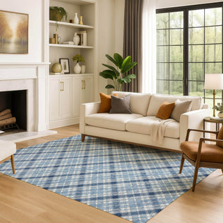 Dalyn Soft Essentials SE3 Denim Machine Washable Area Rug Lifestyle Image Feature
