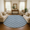 Dalyn Soft Essentials SE3 Denim Machine Washable Area Rug Round Lifestyle Image Feature