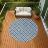 Dalyn Soft Essentials SE3 Denim Machine Washable Area Rug Round Outdoor Lifestyle Image Feature