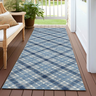Dalyn Soft Essentials SE3 Denim Machine Washable Area Rug Runner Outdoor Lifestyle Image Feature