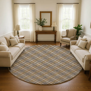 Dalyn Soft Essentials SE3 Earth Machine Washable Area Rug Round Lifestyle Image Feature