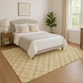 Dalyn Soft Essentials SE3 Gold Machine Washable Area Rug Lifestyle Image Feature