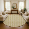 Dalyn Soft Essentials SE3 Gold Machine Washable Area Rug Round Lifestyle Image Feature