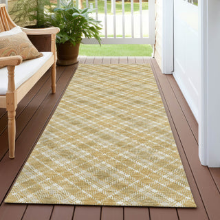 Dalyn Soft Essentials SE3 Gold Machine Washable Area Rug Runner Outdoor Lifestyle Image Feature