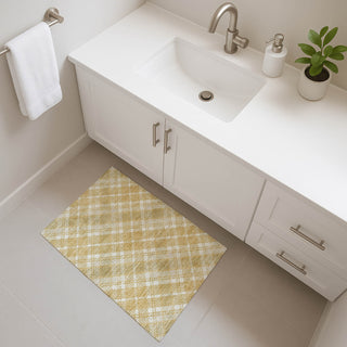 Dalyn Soft Essentials SE3 Gold Machine Washable Area Rug Scatter Lifestyle Image Feature