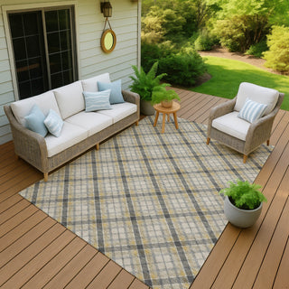 Dalyn Soft Essentials SE3 Granite Machine Washable Area Rug Outdoor Lifestyle Image Feature