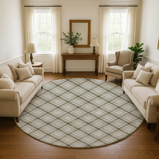 Dalyn Soft Essentials SE3 Granite Machine Washable Area Rug Round Lifestyle Image Feature