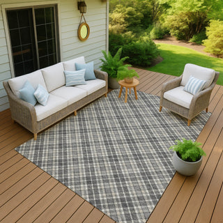 Dalyn Soft Essentials SE3 Gray Machine Washable Area Rug Outdoor Lifestyle Image Feature