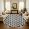 Dalyn Soft Essentials SE3 Gray Machine Washable Area Rug Round Lifestyle Image Feature
