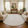 Dalyn Soft Essentials SE3 Linen Machine Washable Area Rug Round Lifestyle Image Feature