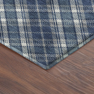 Dalyn Soft Essentials SE3 Navy Machine Washable Area Rug Corner Image