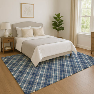 Dalyn Soft Essentials SE3 Navy Machine Washable Area Rug Lifestyle Image Feature