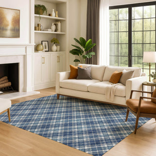 Dalyn Soft Essentials SE3 Navy Machine Washable Area Rug Lifestyle Image Feature