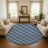 Dalyn Soft Essentials SE3 Navy Machine Washable Area Rug Round Lifestyle Image Feature