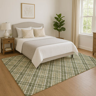 Dalyn Soft Essentials SE3 Olive Machine Washable Area Rug Lifestyle Image Feature
