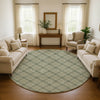 Dalyn Soft Essentials SE3 Olive Machine Washable Area Rug Round Lifestyle Image Feature
