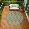 Dalyn Soft Essentials SE3 Olive Machine Washable Area Rug Round Outdoor Lifestyle Image Feature