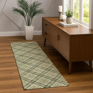 Dalyn Soft Essentials SE3 Olive Machine Washable Area Rug Runner Lifestyle Image Feature