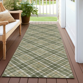 Dalyn Soft Essentials SE3 Olive Machine Washable Area Rug Runner Outdoor Lifestyle Image Feature