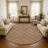 Dalyn Soft Essentials SE3 Paprika Machine Washable Area Rug Round Lifestyle Image Feature