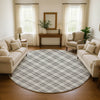 Dalyn Soft Essentials SE3 Putty Machine Washable Area Rug Round Lifestyle Image Feature