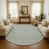 Dalyn Soft Essentials SE3 Seaside Machine Washable Area Rug Round Lifestyle Image Feature