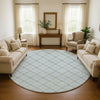 Dalyn Soft Essentials SE3 Sky Machine Washable Area Rug Round Lifestyle Image Feature