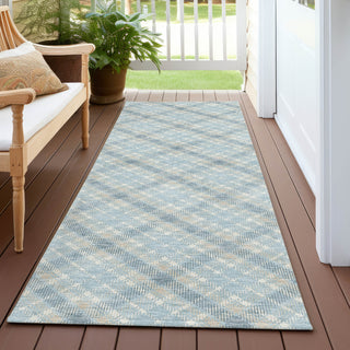 Dalyn Soft Essentials SE3 Sky Machine Washable Area Rug Runner Outdoor Lifestyle Image Feature
