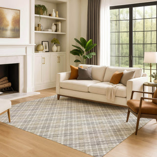 Dalyn Soft Essentials SE3 Taupe Machine Washable Area Rug Lifestyle Image Feature