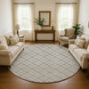 Dalyn Soft Essentials SE3 Taupe Machine Washable Area Rug Round Lifestyle Image Feature