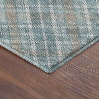 Dalyn Soft Essentials SE3 Teal Machine Washable Area Rug Corner Image