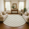 Dalyn Soft Essentials SE3 Wheat Machine Washable Area Rug Round Lifestyle Image Feature