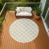 Dalyn Soft Essentials SE3 Wheat Machine Washable Area Rug Round Outdoor Lifestyle Image Feature