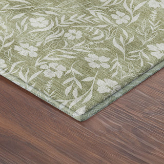 Dalyn Soft Essentials SE4 Aloe Machine Washable Area Rug Corner Image