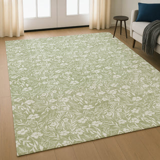 Dalyn Soft Essentials SE4 Aloe Machine Washable Area Rug Lifestyle Image Feature