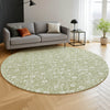 Dalyn Soft Essentials SE4 Aloe Machine Washable Area Rug Round Lifestyle Image Feature