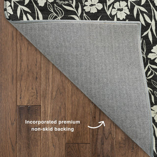 Dalyn Soft Essentials SE4 Black Machine Washable Area Rug Backing Image