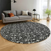 Dalyn Soft Essentials SE4 Black Machine Washable Area Rug Round Lifestyle Image Feature