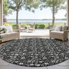 Dalyn Soft Essentials SE4 Black Machine Washable Area Rug Round Outdoor Lifestyle Image Feature