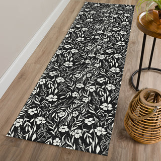Dalyn Soft Essentials SE4 Black Machine Washable Area Rug Runner Lifestyle Image Feature